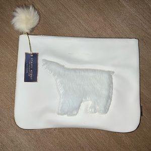 Faux leather polar bear pouch